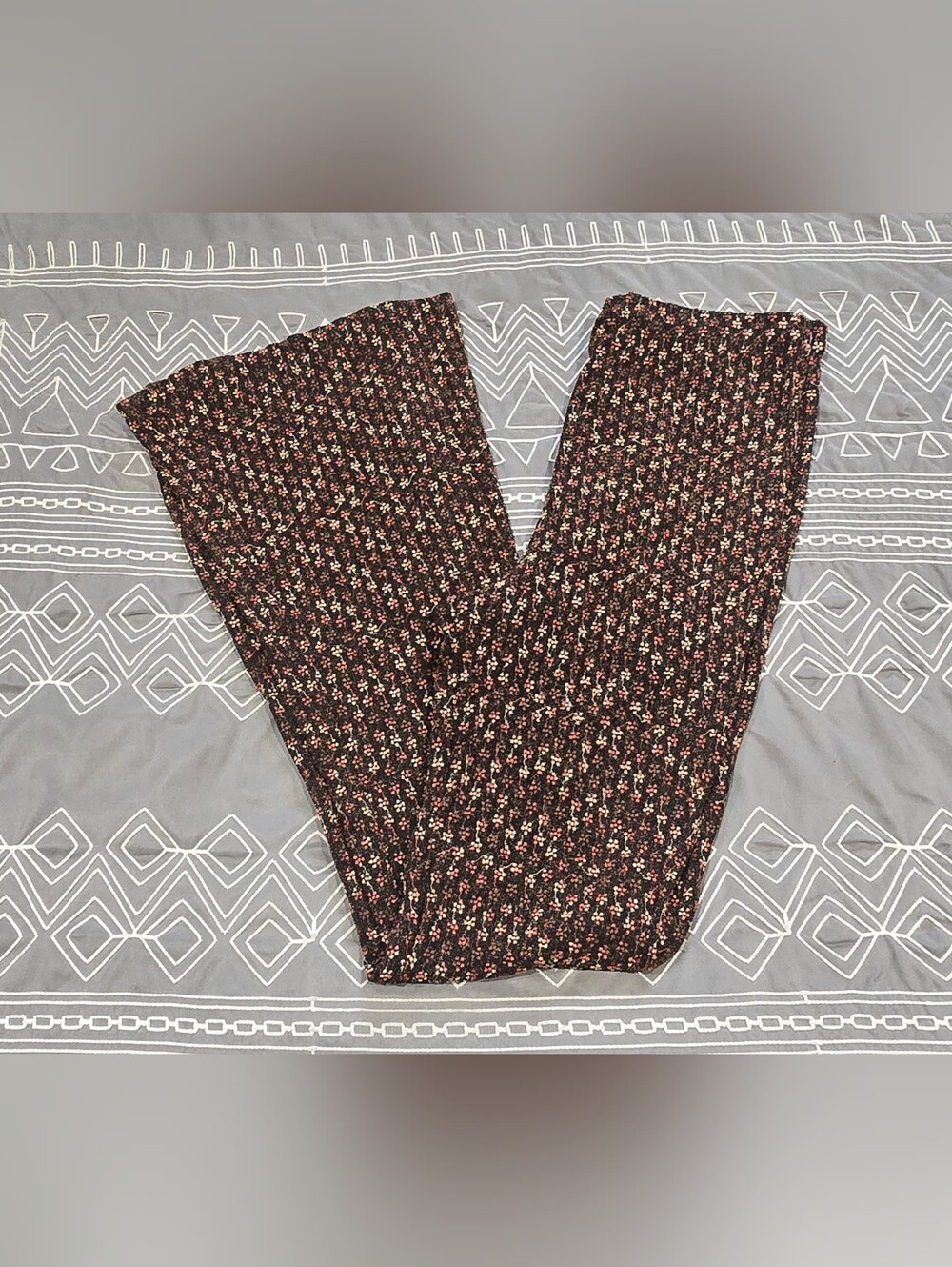Free People Runway Pullon Floral Flare Pants Size Small